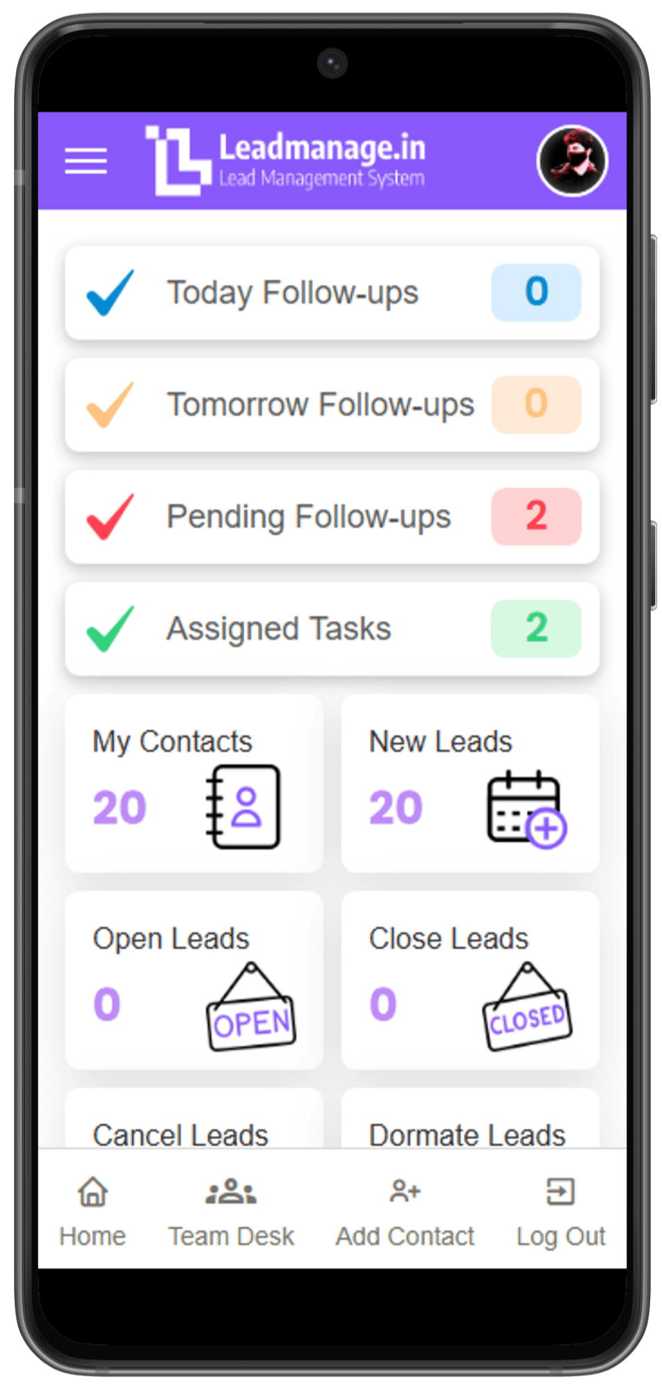 Track Leads in Leadmanage